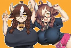 1girl 1girls 2026 2d 2d_(artwork) 2d_artwork ahoge ai ai-created ai_art ai_assisted ai_generated animal_ears animal_humanoid arms_up bangs big_ass big_breasts big_butt big_hair big_thighs black_shirt blush blushing braid braided_hair braids breasts breasts_bigger_than_head brown_hair choker cleavage cow_ears cow_girl cow_horns cowbell curvy curvy_body curvy_female curvy_figure digital_art digital_drawing digital_drawing_(artwork) digital_media digital_media_(artwork) digital_painting_(artwork) dolphin_shorts eyebags female female_focus female_only freckles freckles_on_breasts freckles_on_face freckles_on_shoulders glasses hair hikikomori horns huge_breasts humanoid humanoid_female kemonomimi large_breasts messy_hair milf milf_body millie_(sugartwist) monster_girl multicolored_hair multiple_poses multiple_views neet neet_girl oc original original_art original_artwork original_character original_characters otaku pale pale-skin pale-skinned_female pale_skin pale_skinned_female shirt short_hair short_shorts shorts shortstack smile smiling solo solo_female solo_focus standing sugartwist thick thick_ass thick_butt thick_eyebrows thick_hips thick_legs thick_thighs top_heavy twin_braids twinbraids upper_body white_bangs white_hair wide_hips wide_thighs yellow_eyes