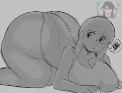 ass_bigger_than_head ass_focus ass_up azumanga_daiou big_ass big_breasts big_thighs breasts nyamo_minamo_kurosawa shortstack