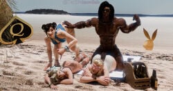 3d 3d_(artwork) 3d_model 3d_render asian_female beach blacked blade blade_(marvel_comics) blade_(marvel_rivals) blender chinese_female chun-li crossover dagger_(marvel) dagger_(marvel_rivals) dark-skinned_male dark_skin darkprimordials emma_frost emma_frost_(marvel_rivals) eric_brooks interracial marvel marvel_comics marvel_rivals netease_games playboy_bunny prone_bone qos street_fighter street_fighter_6 summer white-skinned_female white_woman