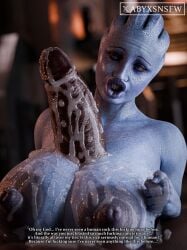 3d abyxsnsfw bimbo blender cum cum_on_breasts huge_breasts huge_cock huge_lips interracial liara_t'soni mass_effect nsfw