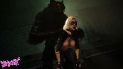 1monster anal_sex animated bathroom black_canary blonde_hair dc_comics female fishnet_legwear grabbing_shoulders huge_breasts injustice_2 jinx3dnsfw moaning monster_rape muscular_anthro rough_sex sfm superheroine tagme topless video werewolf