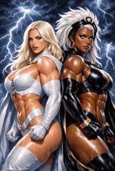 2girls ai_generated animated ass ass_bigger_than_head assloverdianadanvers bewitching_thighs big_ass big_breasts big_thighs breasts breasts_bigger_than_head brown-skinned_female brown_body brown_skin bubble_ass bubble_butt curvaceous curvy curvy_figure dark-skinned_female dark_skin digital_media_(artwork) dumptruck_ass dumptruck_butt emma_frost female gif hips hourglass_figure huge_ass huge_breasts huge_thighs large_ass large_breasts large_thighs legs light-skinned_female light_skin marvel marvel_comics mature mature_female mutant mutant_(marvel) ororo_munroe pawg round_ass slim_waist storm_(x-men) thick thick_hips thick_legs thick_thighs thighs thighs_bigger_than_head voluptuous waist white_queen wide_ass wide_hips wide_thighs x-men