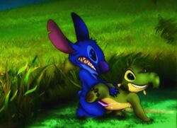 alien cum disney experiment_(species) felix forest gay invalid_tag lilo_and_stitch love male male_only stitch tree yaoi