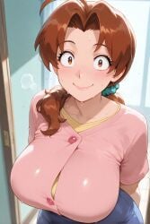 1girl ai_generated ass big_breasts blush breasts delia_ketchum delia_ketchum_(pokemon) female female_only focus from_above from_below furiwif07 looking_at_viewer mature mature_female mommy mother pokemon pokemon_sm seductive seductive_look sex sexy smile sweat wide_eyed wide_hips