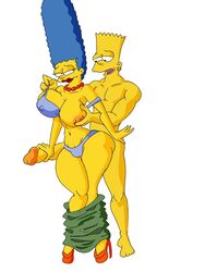 areola bart_simpson big_breasts erect_nipples erection female human incest male marge_simpson maxtlat nipples penis the_simpsons