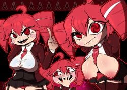 1girls 2d 2d_(artwork) ahoge areolae artist_request big_breasts big_nipples big_thighs blouse blush blush_stickers breasts button_gap clothed clothed_female clothing curvaceous curvy curvy_female curvy_figure eyelashes eyeshadow female female_only flashing flashing_breasts fully_clothed garter_belt garter_straps hand_on_face heart heart_symbol hips_wider_than_shoulders hourglass_figure huge_breasts huge_thighs kasane_teto kasane_teto_(sv) large_areolae large_breasts large_thighs laugh laughing leaning_forward looking_at_viewer makeup microskirt miniskirt multiple_poses mv_character necktie necktie_between_breasts nipple_bulge nipples open_clothes open_jacket open_mouth open_shirt panties panty_peek pantyshot plump plump_breasts plump_nipples presenting presenting_breasts raised_finger red_eyes red_hair simple_background skirt slim_waist smile solo solo_female straining straining_buttons straining_clothing swirly_eyes synthesizer_v thick_thighs thighhighs thighs twin_drills up_close utau voluptuous voluptuous_female wide_hips