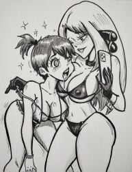 2girls assertive_female ballpoint_pen_(medium) bangle bent_over bikini blush bracelet breasts cellphone choker cleavage clothing collar collarbone covered_nipples crossover cutoffs cynthia_(pokemon) denim denim_shorts drooling female_pervert femdom gloves hair_ornament half-closed_eye holding holding_phone hypnokaa5 jewelry kasumi_(pokemon) large_breasts long_hair looking_at_another medium_breasts micro_bikini micro_shorts misty_(pokemon) mouth_drool multiple_girls naughty_face navel o-ring o-ring_bikini one_eye_closed open_mouth phone pokemon saliva short_hair short_ponytail short_shorts shorts side_ponytail smartphone smartphone_case smile sparkle strap_pull strap_slip swimsuit taking_picture teeth thighs traditional_media underboob undressing_another uneven_eyes yuri