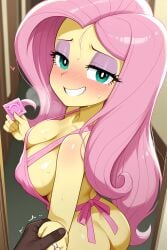 1boy 1girl ai_generated apron aqua_eyes artist_name ass bangs bare_shoulders blurry blurry_background blush breasts breath bright_pupils butt_crack cheating_(relationship) cleavage collarbone colored_skin condom condom_wrapper covered_nipples cowboy_shot dark-skinned_male dark_skin doorway embarrassed equestria_girls eyeliner eyeshadow fluttershy_(eg) fluttershy_(mlp) from_behind from_side furry_female green_eyes grin half-closed_eyes hand_up happy hasbro heart heart-shaped_pupils heart_in_eye heavy_breathing hetero holding holding_condom holding_hands humanization indoors jewelry kuro_ai large_breasts lipstick long_hair looking_at_viewer looking_back looking_to_the_side makeup mature_female medium_breasts motion_lines my_little_pony my_little_pony_friendship_is_magic naked_apron naughty_face netorare nose_blush open_mouth ornate_ring out_of_frame personification pink_apron pink_hair pink_skin pov pov_hands purple_eyeshadow raised_eyebrow ring seductive_smile shiny shiny_hair shiny_skin sideboob sidelocks signature smile solo_focus spoken_heart standing sweat symbol-shaped_pupils symbol_in_eye teeth trembling very_long_hair wedding_ring white_pupils