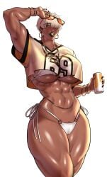 1girls abs absurd_res absurd_resolution absurdres accessory alternate_version_available artist_request bangs bare_midriff belly big_breasts bikini bikini_bottom bikini_top black_lipstick breasts busty character_request crop_top crossover curvaceous curvy curvy_female curvy_figure dark-skinned_female dark_skin earrings exposed_midriff eyes_covered female female_focus female_only female_torso front_view grand_theft_auto grand_theft_auto_vi gta_vi_cover_girl hair_covering_eye hair_covering_eyes hair_over_eyes hair_over_one_eye hi_res high_resolution highres holding holding_beverage holding_object huge_breasts jewelry large_breasts lipstick midriff muscular muscular_arms muscular_female muscular_thighs navel navel_piercing necklace oc original original_character piercing piercings pose posing reference rockstar_games short_hair simple_background solo solo_female solo_focus stomach sunglasses sunglasses_on_head tagme thick_thighs thighs thong torso trend underboob voluptuous voluptuous_female white_background white_bikini white_thong white_underwear yellow_eyes
