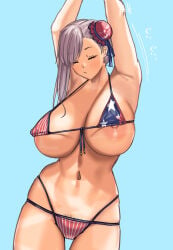 american_flag_bikini bikini breasts fate_(series) female hair