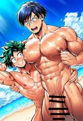 2boys 2males abs ai_generated ass attractive attractive_male balls bara bara_body beach beautiful beautiful_male big_muscles big_nipples big_pecs big_penis blue_eyes blue_hair blush boku_no_hero_academia boyfriend boyfriends censored couple day daytime detailed_background erection excited gay gay_male gorgeous green_eyes green_hair grin handsome handsome_man happy hot hot_as_fuck iida_tenya izuku_midoriya looking_at_another male male_focus male_only manly multiple_boys multiple_males muscle muscles muscular muscular_arms muscular_male my_hero_academia navel nipples nude nude_male ocean open_mouth outdoors pecs penis perfect perfect_body sea sexy sexy_body sexy_male shiny_skin short_hair sky smile smiling standing teeth tenya_iida testicles throbbing_penis touching touching_another veins veiny_penis water wet wet_body wince yaoi