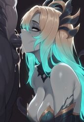 ahegao ai_generated curvy deepthroat large_breasts league_of_legends nami_(league_of_legends) sexy_body tagme