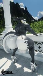 1boy 3d 3d_animation animated anthro ass ass_clapping ass_shake back_muscles balls biceps big_ass big_balls bottom_heavy bubble_butt clapping_cheeks dragon fat_ass furry furry_only heels huge_ass jiggle jiggling_ass large_ass looking_at_viewer looking_back male male_only massive_ass muscular muscular_male music nude nude_male original original_character outdoors pecs rumakis scalie shaking_ass shoes sound tagme tail thick_ass thick_thighs thunder_thighs twerking video wide_hips