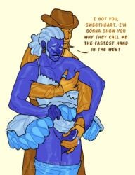 2boys ballerina balls cock cowboy_hat deltarune deltarune_chapter_5 dirty_talk gay gay_sex grabbing_pecs handjob integrity_soul_(undertale) interracial interracial_sex interracial_yaoi locs masturbating_other masturbation muscular pectorals penis penis_worship praise sideburns skirt small_penis two_males yaoi yellow_(deltarune)