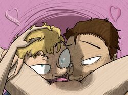 beavis beavis_and_butt-head bisexual blonde_hair blue_eyes brown_eyes brown_hair butt-head clitoris cunnilingus female licking male oral_sex samuel_sama spread_legs spreading straight threesome