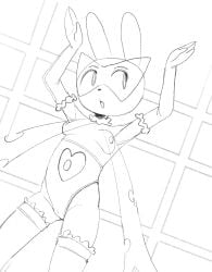 anthro breasts cameltoe female kemonoci mask nocimon rabbit small_breasts solo