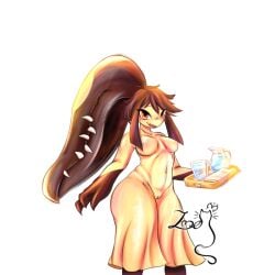 big_butt big_mouth black_hair boobs boobs_out breasts breasts_out butt female female_only generation_3_pokemon mawile pokemon pokemon_(species) pussy pussy_juice pussy_peek red_eyes small_breasts thicc_thighs thick_thighs yellow_body yellow_fur zoebanette405