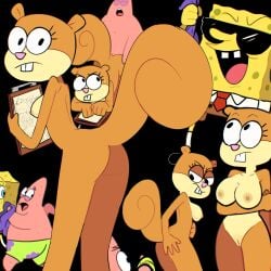 alwer alwerart patrick_star sandy_cheeks spongebob_squarepants spongebob_squarepants_(character)