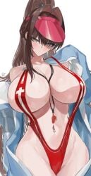1girls artist_request breasts female female_focus goddess_of_victory:_nikke large_breasts light-skinned_female light_skin marciana_(nikke) navel_piercing sling_bikini swimsuit thick_thighs thighs wide_hips