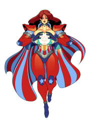 breasts cape female hair jonpadraws red_hair
