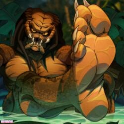 3rdharleyjoe alien anthro feet foot_fetish male male_only nude predator_(franchise) solo solo_male yautja