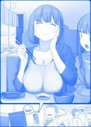 ai-chan's_sister_(tawawa) ai-chan_(tawawa) animated big_breasts breast_expansion breast_growth breasts_bigger_than_head cleavage eating_food edited_image getsuyoubi_no_tawawa himura_kiseki large_breasts liska massive_breasts nipples_visible_through_clothing sequence smiling tagme video