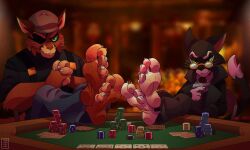 3rdharleyjoe anthro cat crossed_feet feet feline foot_fetish furry lackadaisy male male_only mordecai_heller viktor_vasko