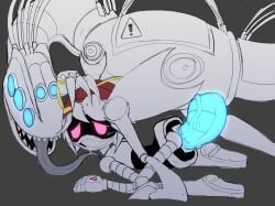 1girls beastiality blue_penis doggy_style feral feral_on_female glitch_productions lizzy_(murder_drones) murder_drones on_all_fours penetration_from_behind robot_girl sentinel_(murder_drones)
