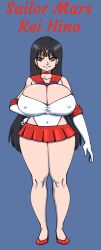 1girl bishoujo_senshi_sailor_moon cleavage elbow_gloves huge_breasts rei_hino sailor_mars thick_thighs