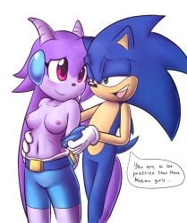 1boy 1girls breasts collaboration colormute crossover dragon f/m female freedom_planet goshaag hedgehog interspecies male nipples sash_lilac sonic_the_hedgehog sonic_the_hedgehog_(series) stripping undressing