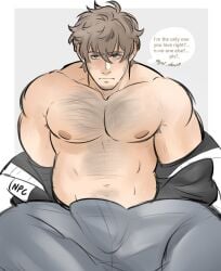 bara belly body_hair chubby male_only pecs