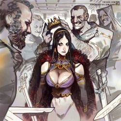 1girls 2d female female_villain jpeg male sabudenego snow_white_(grimm) tagme the_evil_queen villainess