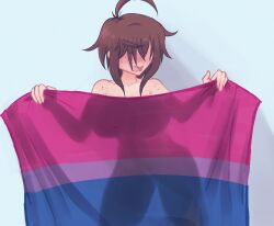 1girls alyssa_(lewdsyrup) bisexual_flag breasts embarrassed female lewd_syrup lewdsyrup nude tagme
