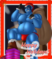 1boy 2021 barley_lightfoot bulge christmas chubby disney elf gay holidays klr-rio male male_only nipples onward_(2020) pixar santa_hat solo yaoi