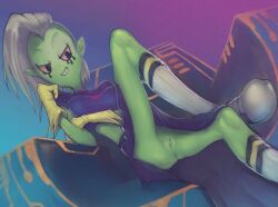 alien alien_girl alien_humanoid artist_request clothing disney female green_body green_skin humanoid lord_dominator peeking pink_eyes pussy pussy_peek runny_makeup sitting sitting_on_throne sneakers tagme teasing teasing_viewer unknown_artist vagina vagina_peek villainess wander_over_yonder white_hair