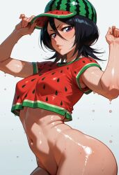 1girl 1girls ai_generated cleavage pose rukia_kuchiki sexy sexy_pose voluptuous voluptuous_female