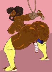 1girl ass barefoot chocolate_girl countershade_feet dark-skinned_female dark_skin ebony ebony_female feet huge_ass moccafiend pussy soles