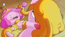 adventure_time ardidon dog gradient_hair jake_the_dog penetration penis princess_bubblegum sex stretched_pussy tearing_up tied_up vaginal_penetration