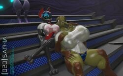 020_saria 2girls 3d 3d_(artwork) 3d_model 3d_render 4_arms bat bat_girl big_breasts black_fur blender blender_(software) blue_hair breasts clothed clothing digital_media_(artwork) furry green_body green_scales green_skin hi_res high_resolution highres huge_breasts large_breasts lizard lizard_girl lizard_humanoid no_sex raptor reptile reptile_humanoid scalie see-through_clothes see-through_clothing see-through_shirt sitting wet wet_clothes wet_clothing wet_shirt