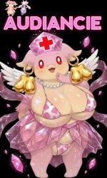 1girl 1girls accessories accessory ai_generated alternate_costume angel_wings audino bikini bimbo cameltoe cow_girl cow_print crystal diancie fusion fusion_character healer healslut huge_ass huge_breasts jewelry legendary_pokemon micro_bikini mythical_pokemon nurse nurse_cap pokemon pokemon_(species) slut solo vulva vulva_line wings
