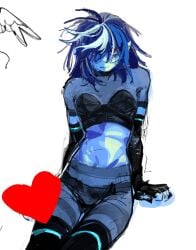 artist_request deltarune kris_(deltarune) kris_female_(deltarune) midriff midriff_focus midriff_showing solo solo_female solo_focus suggestive_look