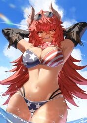 american_flag_bikini bikini breasts female zentreya