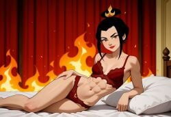 abs ai_generated asian avatar_legends avatar_the_last_airbender azula bra civitai fit_female jakespicer34 lingerie panties romantic seductive