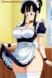 1girls ai_generated ass ass_focus black_hair blush breasts cameltoe chichi curvy curvy_figure dragon dragon_ball dragon_ball_super dragon_ball_z grin huge_ass huge_breasts light-skinned_female light_skin long_hair mature_female milf mother outdoors smile sweat thong zadbhell