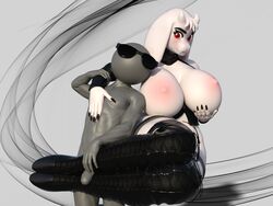 3d anon anthro big_breasts blush breasts caprine domination female femdom goat horn huge_breasts idsaybucketsofart mammal milf nipples penis shoejob toriel undertale video_games