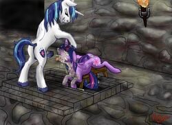 1boy 1girls alicorn bukkake cave cum cum_on_face dungeon duo equine excessive_cum fellatio female feral feral_on_feral forced friendship_is_magic harryclopper horn male mammal my_little_pony nude oral penis rape sex shining_armor_(mlp) twilight_sparkle_(mlp) unicorn wings