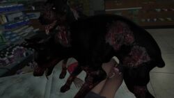 1girls 2boys 3d anal anal_sex animal_penis beastiality blender blowjob brown_hair canine canine_genitalia canine_penis capcom cerberus_(resident_evil) claire_redfield clothing cum cum_in_ass cum_in_mouth cum_in_pussy darktronicksfm deep_blowjob deepthroat domestic_dog face_fucking female female_penetrated gangbang grabbing_own_breast interspecies jeans light-skinned_female male male/female male_penetrating male_penetrating_female mattress monster monster_on_female oral penis pussy resident_evil_2 resident_evil_2_remake sound spitroast tagme tied_hair tongue_out video zombie zombie_dog zoophillia