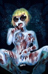 blonde_hair blood boktai female red_eyes sunglasses white_duneyrr