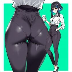 1girls ai_generated asanagi_(style) ass fate_(series) female full_body high_heels looking_at_viewer naughty_face office_lady solo tight_clothing tlaloc_(fate) yamatoai