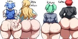 2boys 2femboys 2girls akabane_karma ass ass_clapping ass_comparison ass_focus ass_grab ass_size_chart assassination_classroom big_ass big_ass_(female) big_ass_(male) bottom_heavy bottom_heavy_femboy bottom_heavy_male cellulite female femboy girly huge_ass human irina_jelavic kayano_kaede light-skinned_female light-skinned_femboy light-skinned_male light_skin male multiple_boys multiple_girls saiyanpride56 school_uniform shiota_nagisa shivering shortstack thick_thighs trap venus_body